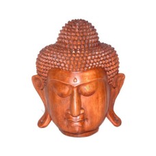 Wooden Brown Buddha Head Statue 40 cm