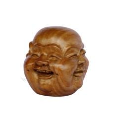 Wooden Natural Brown Buddha Happy Four Faces 15 cm