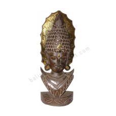 Wooden Buddha Torso Antique Brown Gold 65 cm