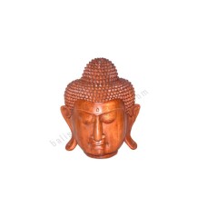 Wooden Brown Buddha Head Sculpture 15 cm