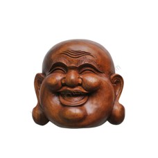 Wooden Brown Buddha Happy Mask 20 cm