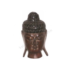 Wooden Buddha Head Antique Brown 40 cm