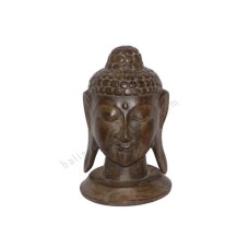 Wooden Buddha Head Brown Antique 35 cm