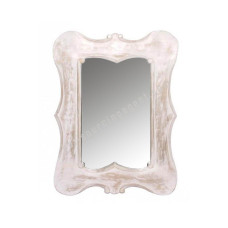 Wood Mirror Classic Style White Wash 75 cm