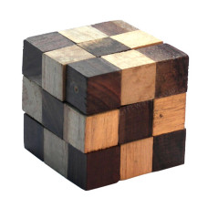 Two Colors Cube Wood Puzzle Large