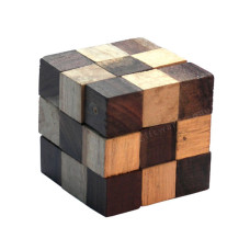 Two Colors Cube Wood Puzzle Medium