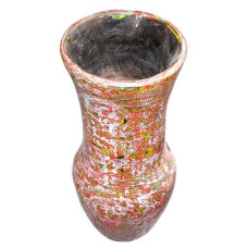 Orange White Wash Wood Vase